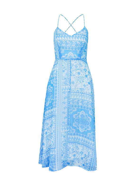 Orsay Modré dámske midi šaty ORSAY