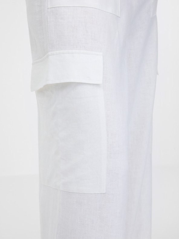 Orsay Biele dámske široké nohavice ORSAY