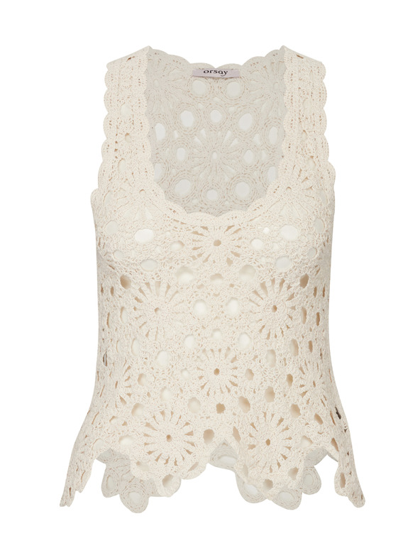 Orsay Krémový dámsky háčkovaný top ORSAY