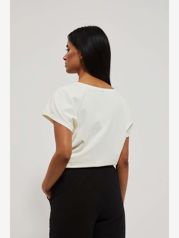 Moodo Biele tričko s potlačou Moodo