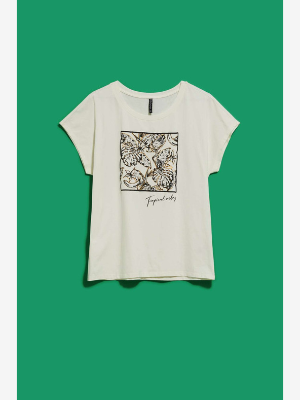 Moodo Biele tričko s potlačou Moodo