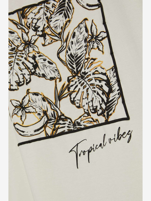 Moodo Biele tričko s potlačou Moodo