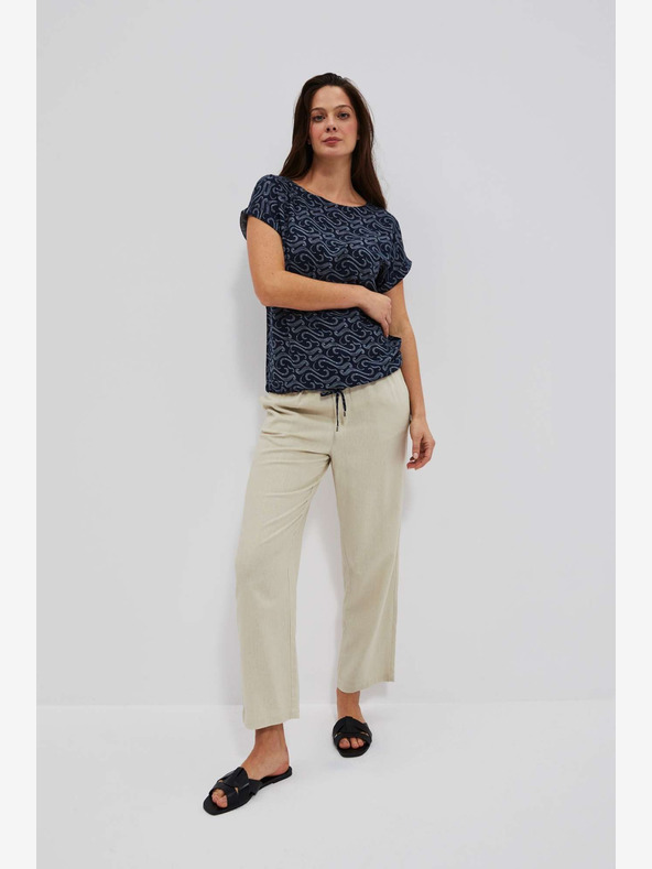 Moodo Tmavomodré vzorované tričko Moodo