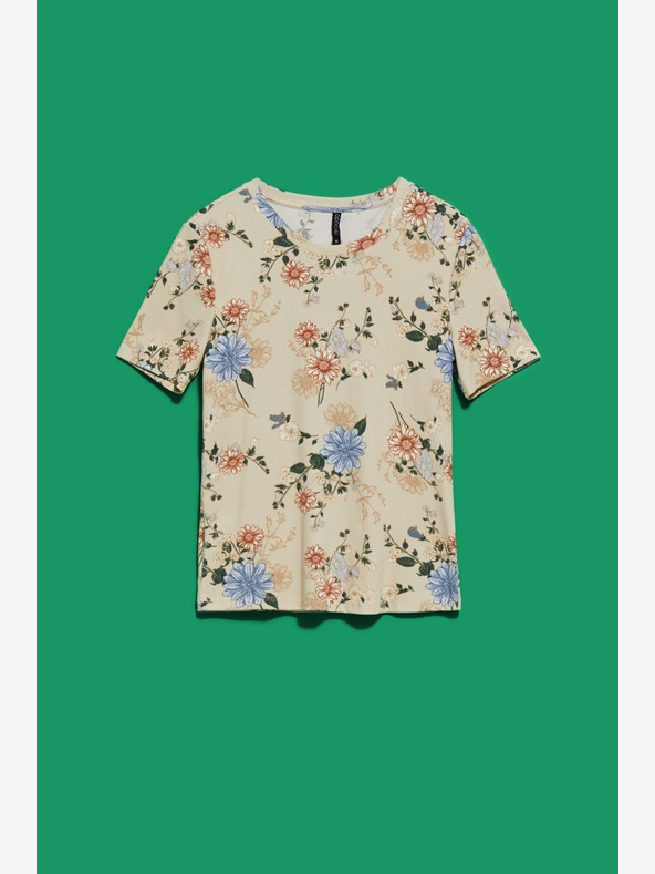 Moodo Béžové tričko s potlačou Moodo