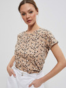 Moodo Moodo Béžové dámske vzorované tričko