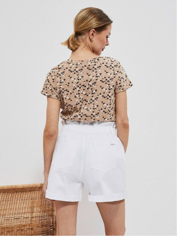 Moodo Moodo Béžové dámske vzorované tričko