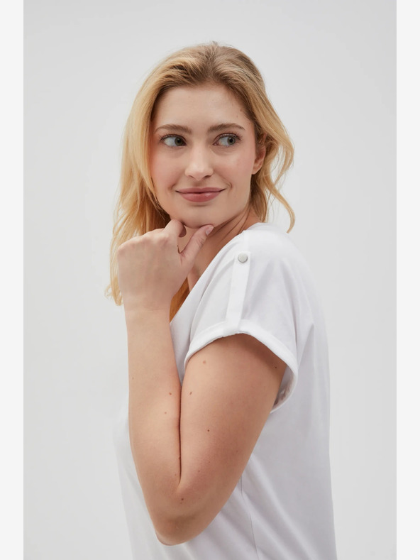 Moodo Biele dámske tričko Moodo