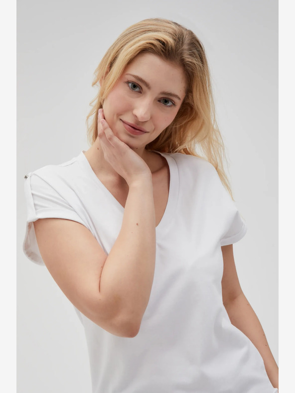 Moodo Biele dámske tričko Moodo