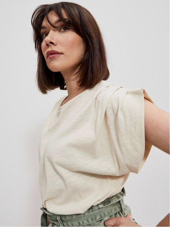 Moodo Krémové dámske tričko Moodo