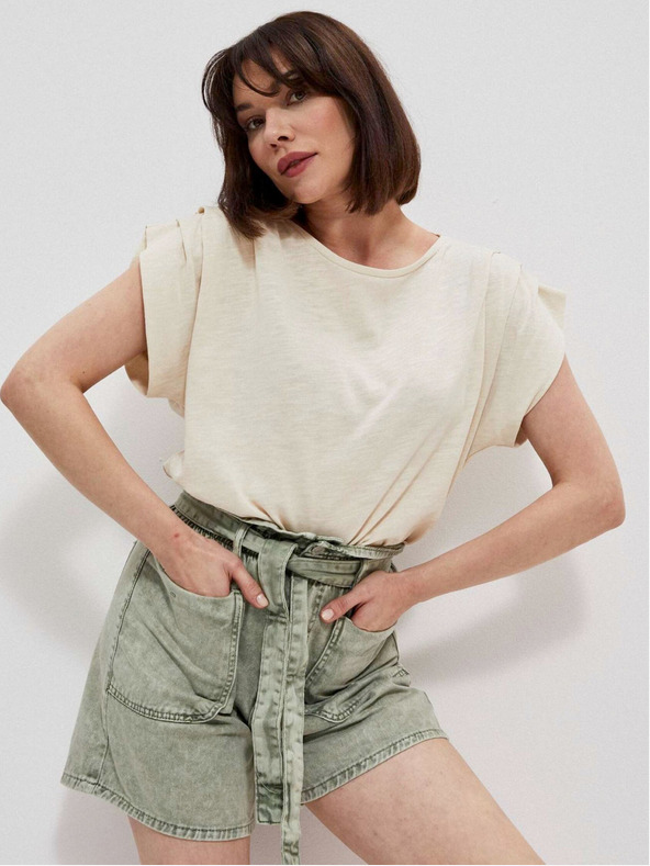 Moodo Krémové dámske tričko Moodo