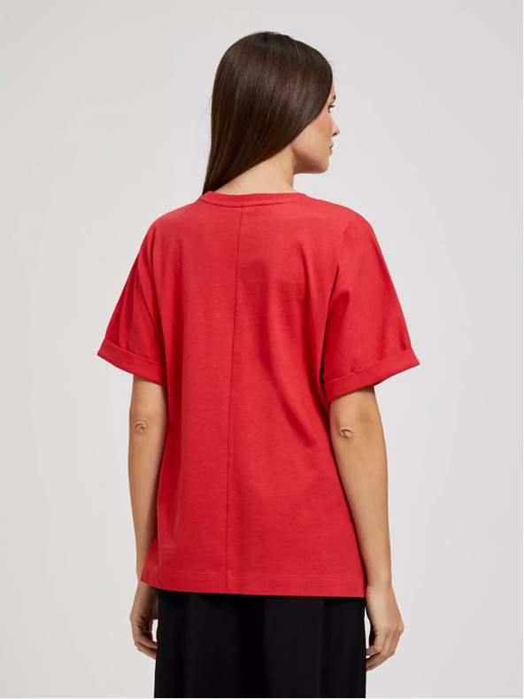Moodo Červené nadrozmerné tričko Moodo