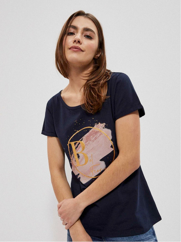 Moodo Tmavomodré dámske tričko Moodo