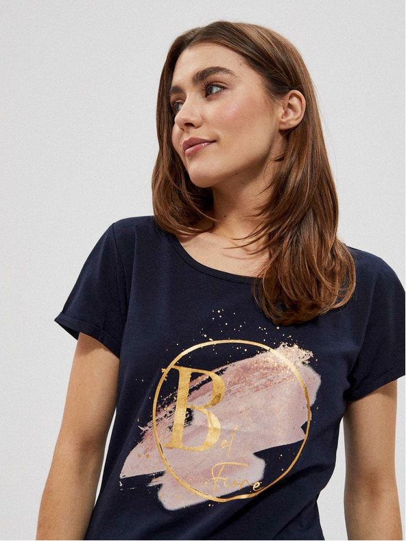 Moodo Tmavomodré dámske tričko Moodo