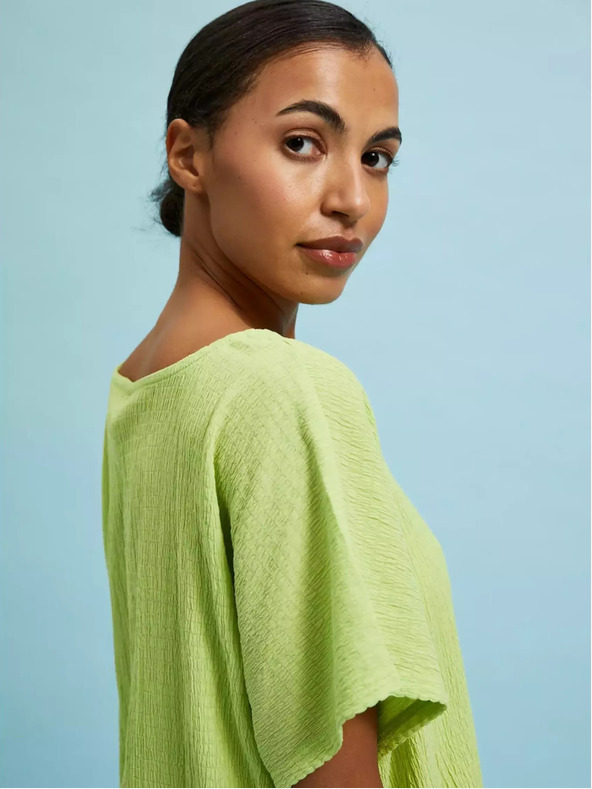 Moodo Zelené tričko s okrúhlym výstrihom Moodo