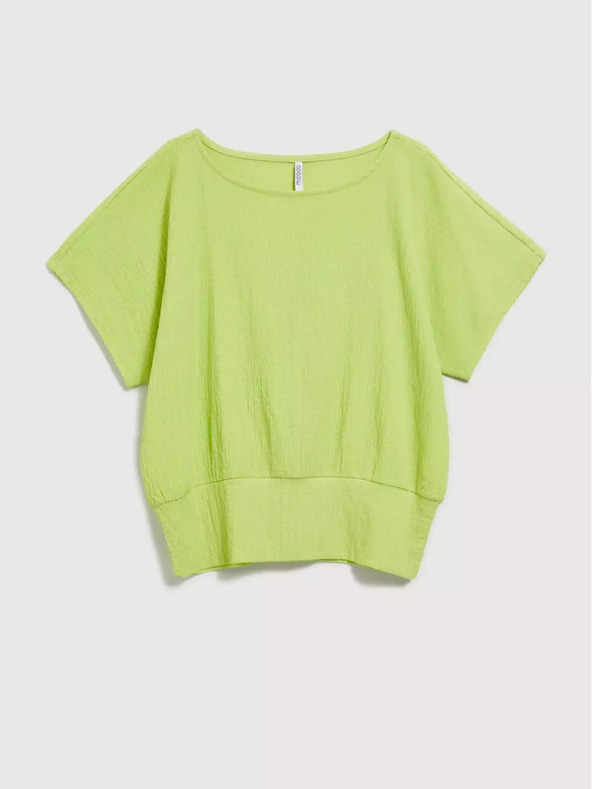 Moodo Zelené tričko s okrúhlym výstrihom Moodo