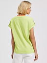 Moodo Svetlozelené tričko s výstrihom do V Moodo