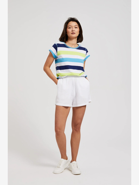 Moodo Bielo-tyrkysové tričko Moodo