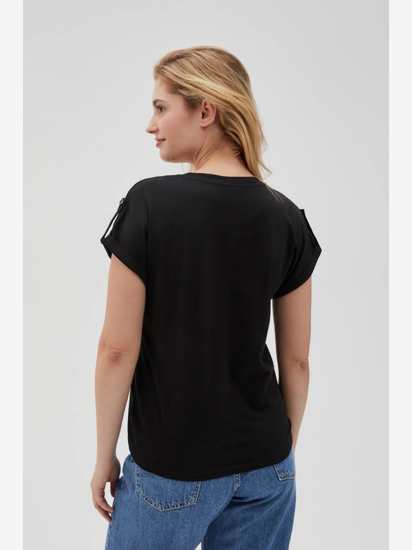 Moodo Čierne dámske dlhé tričko Moodo