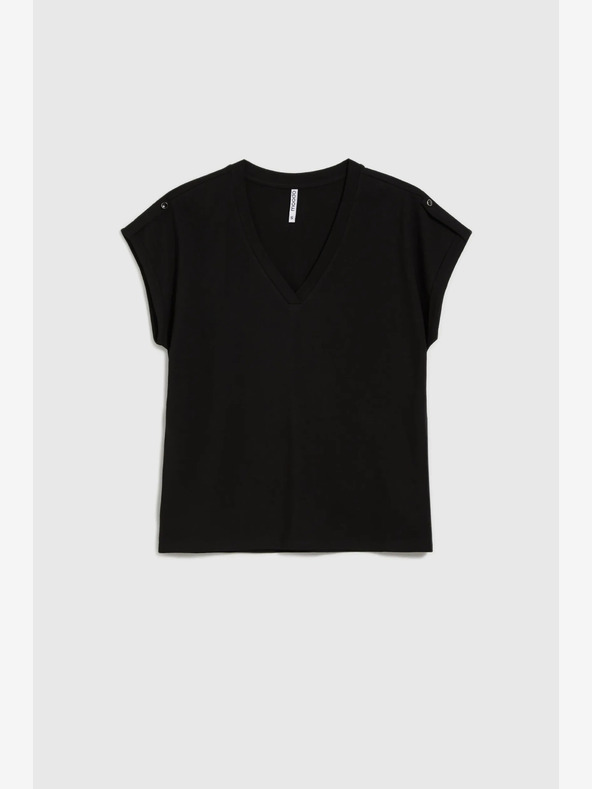 Moodo Čierne dámske dlhé tričko Moodo