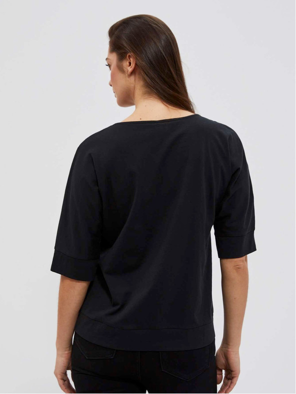 Moodo Čierne dámske dlhé tričko Moodo