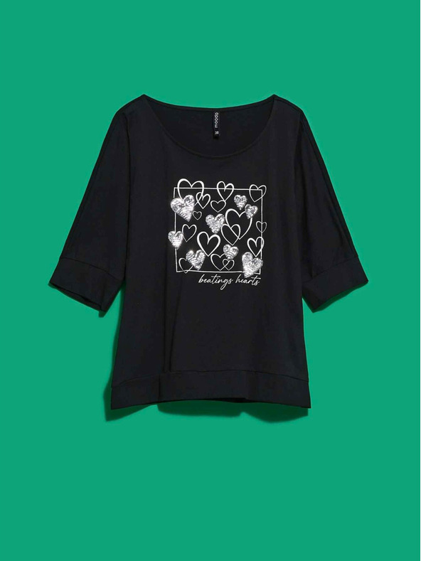 Moodo Čierne dámske dlhé tričko Moodo