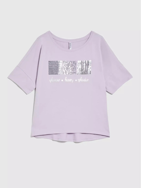 Moodo Svetlofialové tričko s flitrami Moodo