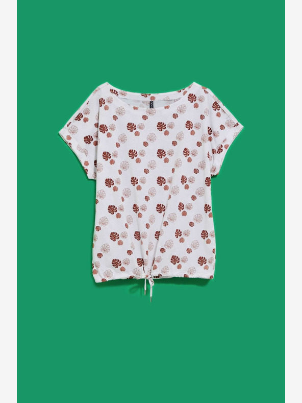 Moodo Biele vzorované tričko Moodo