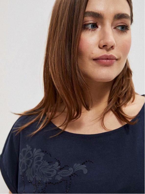 Moodo Tmavomodré dámske tričko Moodo