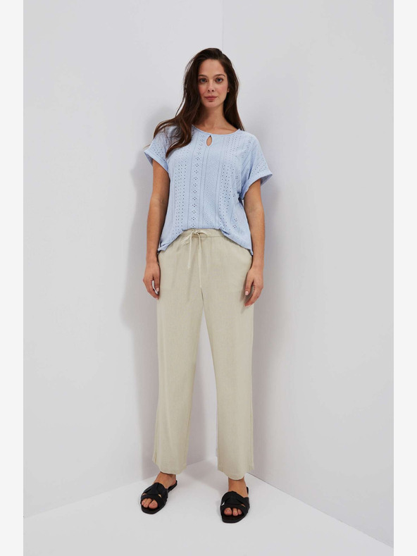 Moodo Svetlomodrá ažurová košeľa Moodo