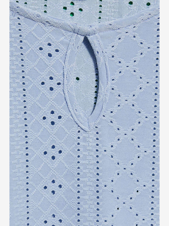 Moodo Svetlomodrá ažurová košeľa Moodo