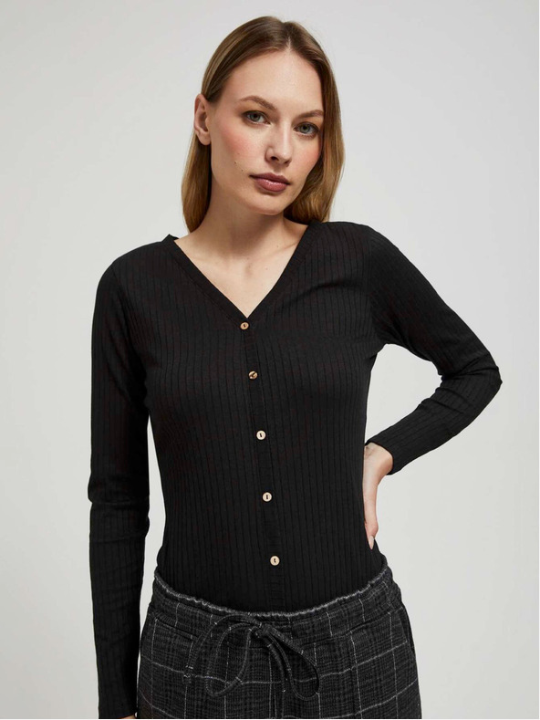 Moodo Čierne dámske dlhé tričko Moodo