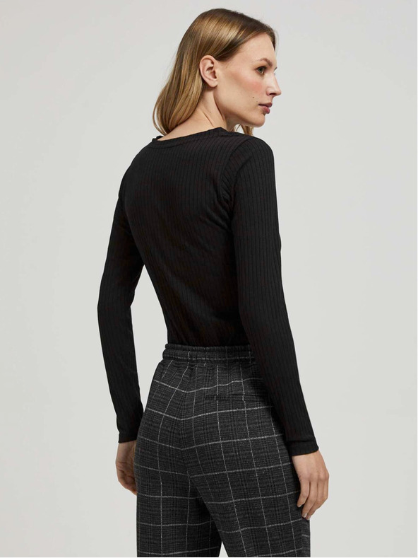 Moodo Čierne dámske dlhé tričko Moodo