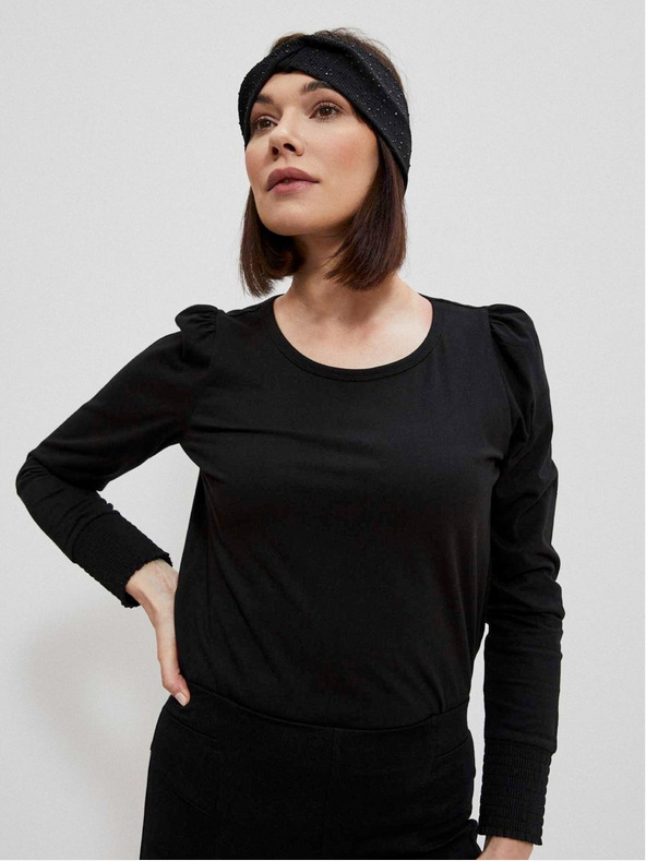 Moodo Čierne dámske dlhé tričko Moodo