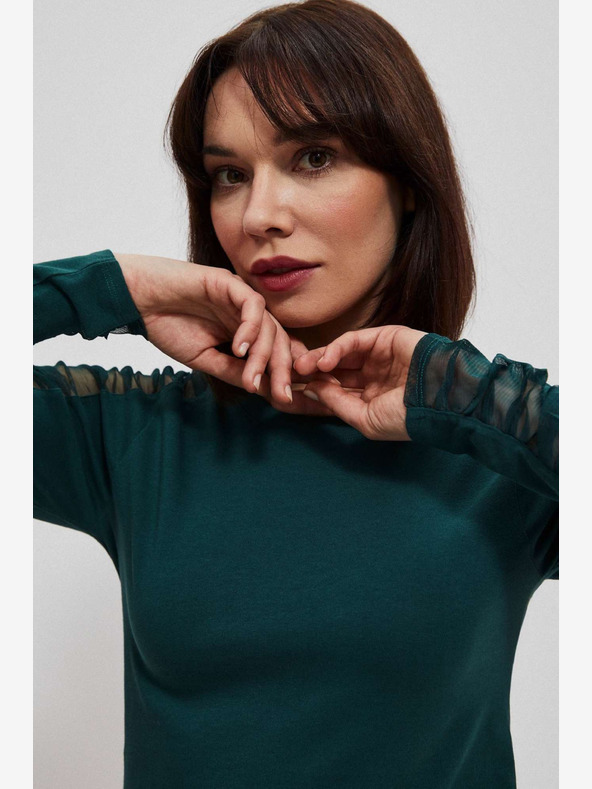 Moodo Zelená dámska chino košeľa Moodo