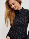 Moodo Čierne dámske vzorované tričko Moodo