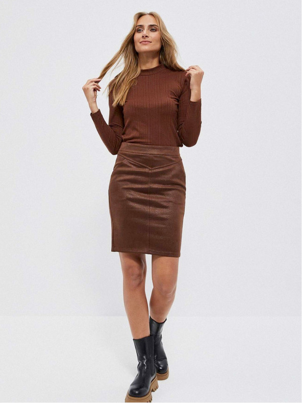 Moodo Hnedá dámska košeľa Moodo