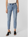 Vero Moda Modré skrátené džínsy rovného strihu VERO MODA Brenda