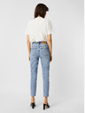 Vero Moda Modré skrátené džínsy rovného strihu VERO MODA Brenda