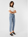 Vero Moda Modré skrátené džínsy rovného strihu VERO MODA Brenda
