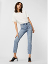 Vero Moda Modré skrátené džínsy rovného strihu VERO MODA Brenda