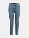 Vero Moda Modré skrátené džínsy rovného strihu VERO MODA Brenda