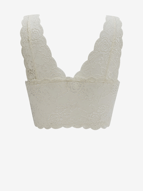 ONLY Krémová dámska čipkovaná podprsenka ONLY