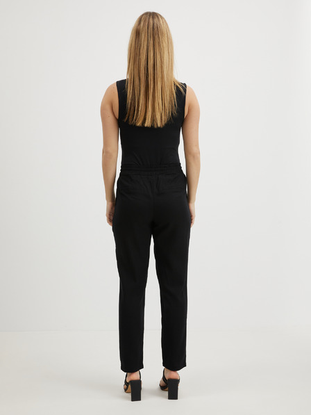 Vero Moda Čierne dámske nohavice s plátnom VERO MODA Jesmilo