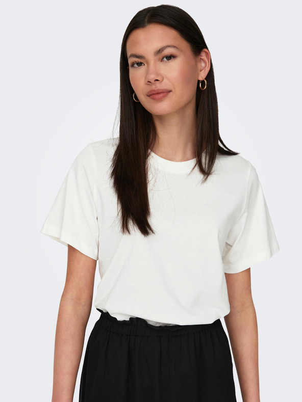 Jacqueline de Yong Biele dámske základné tričko JDY Pisa
