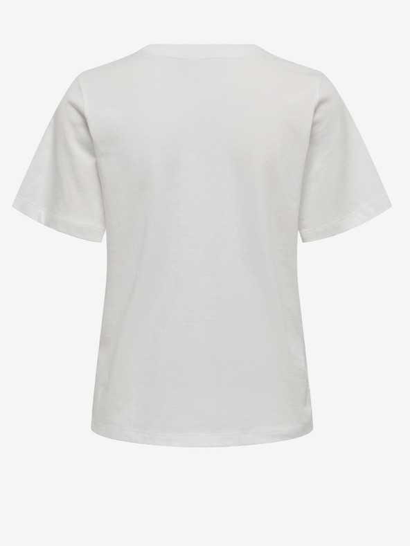 Jacqueline de Yong Biele dámske základné tričko JDY Pisa