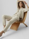 Vero Moda Béžové dámske nohavice s plátnom VERO MODA Jesmilo