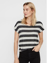 Vero Moda Krémovo-čierne pruhované tričko VERO MODA Wide
