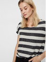 Vero Moda Krémovo-čierne pruhované tričko VERO MODA Wide