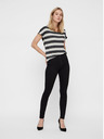 Vero Moda Krémovo-čierne pruhované tričko VERO MODA Wide