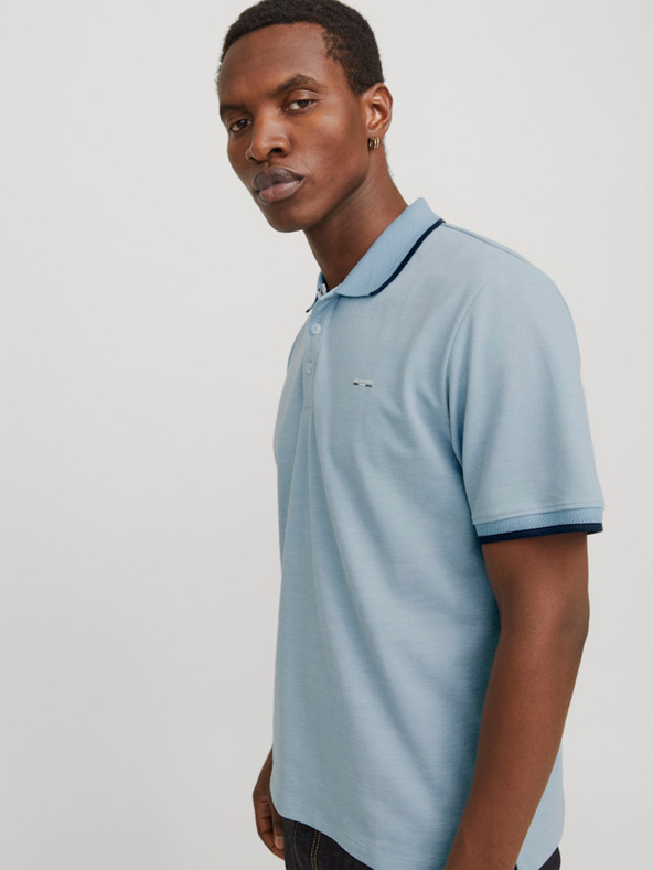Jack & Jones Svetlomodré pánske polo tričko Jack & Jones